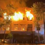 Two-alarm fire burns at vacant building